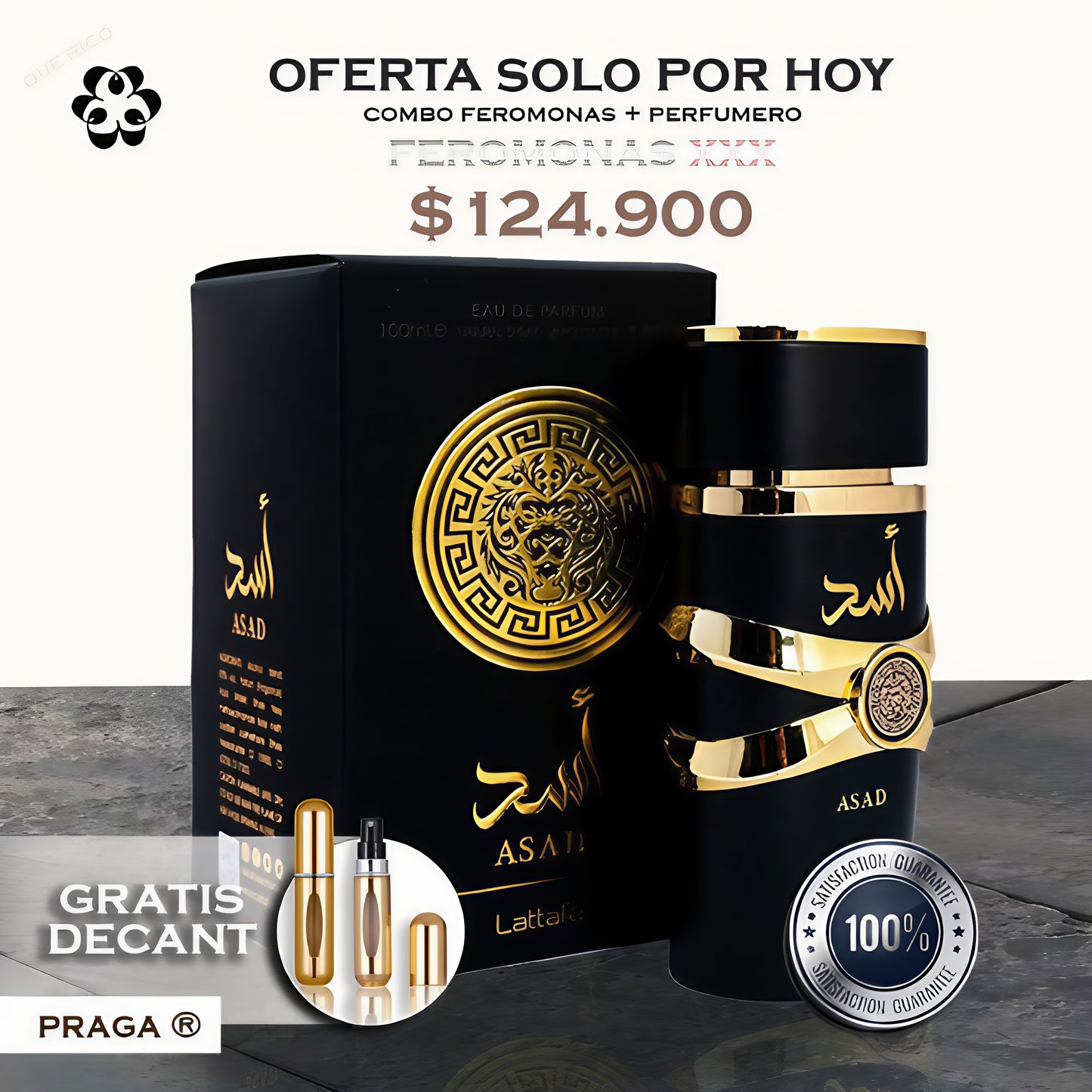 ASAD LATAFFA 100 ML + PERFUMERO DE LUJO + FERMONAS GRATIS